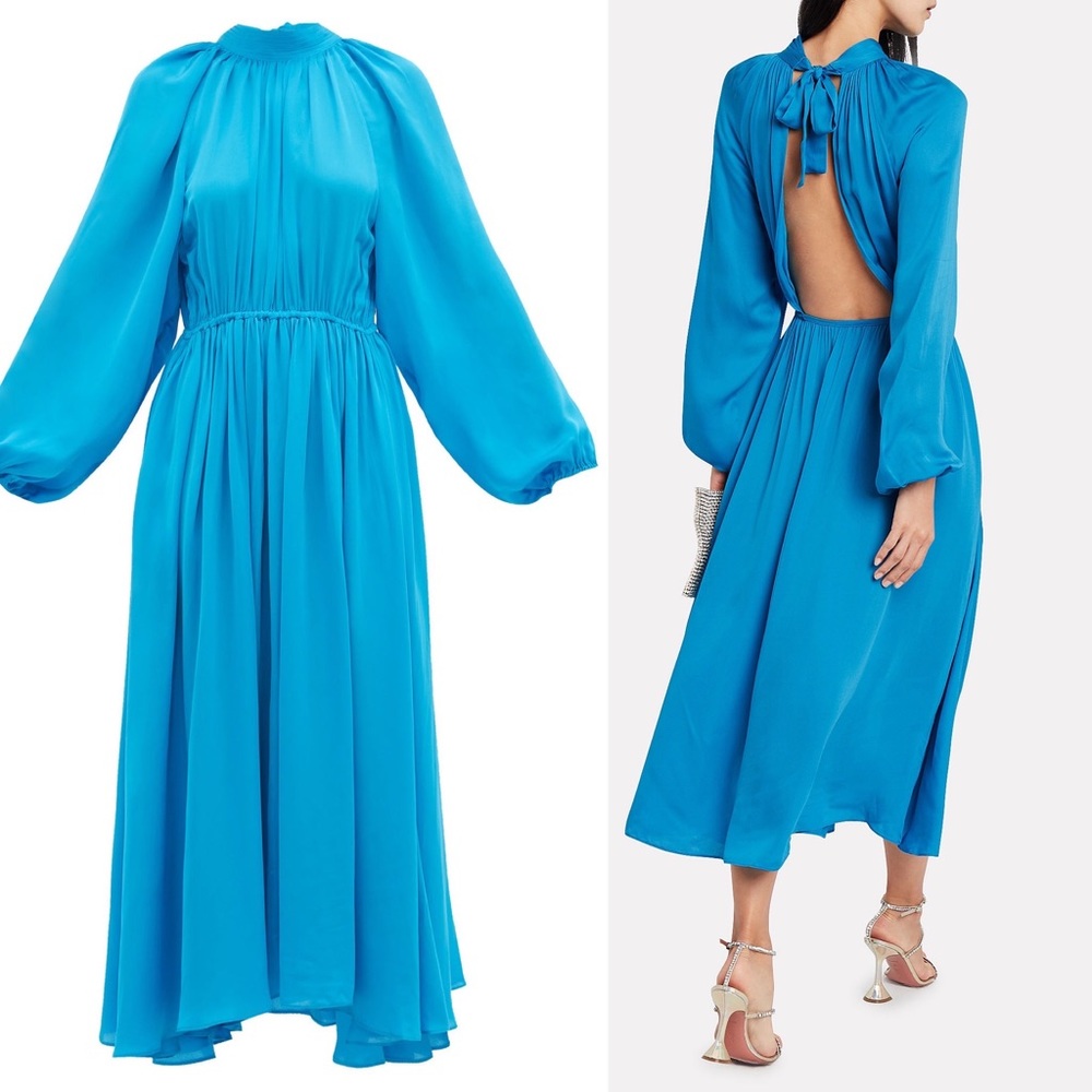 RHODE Azure-Blue Mai Midi Dress Small NWT